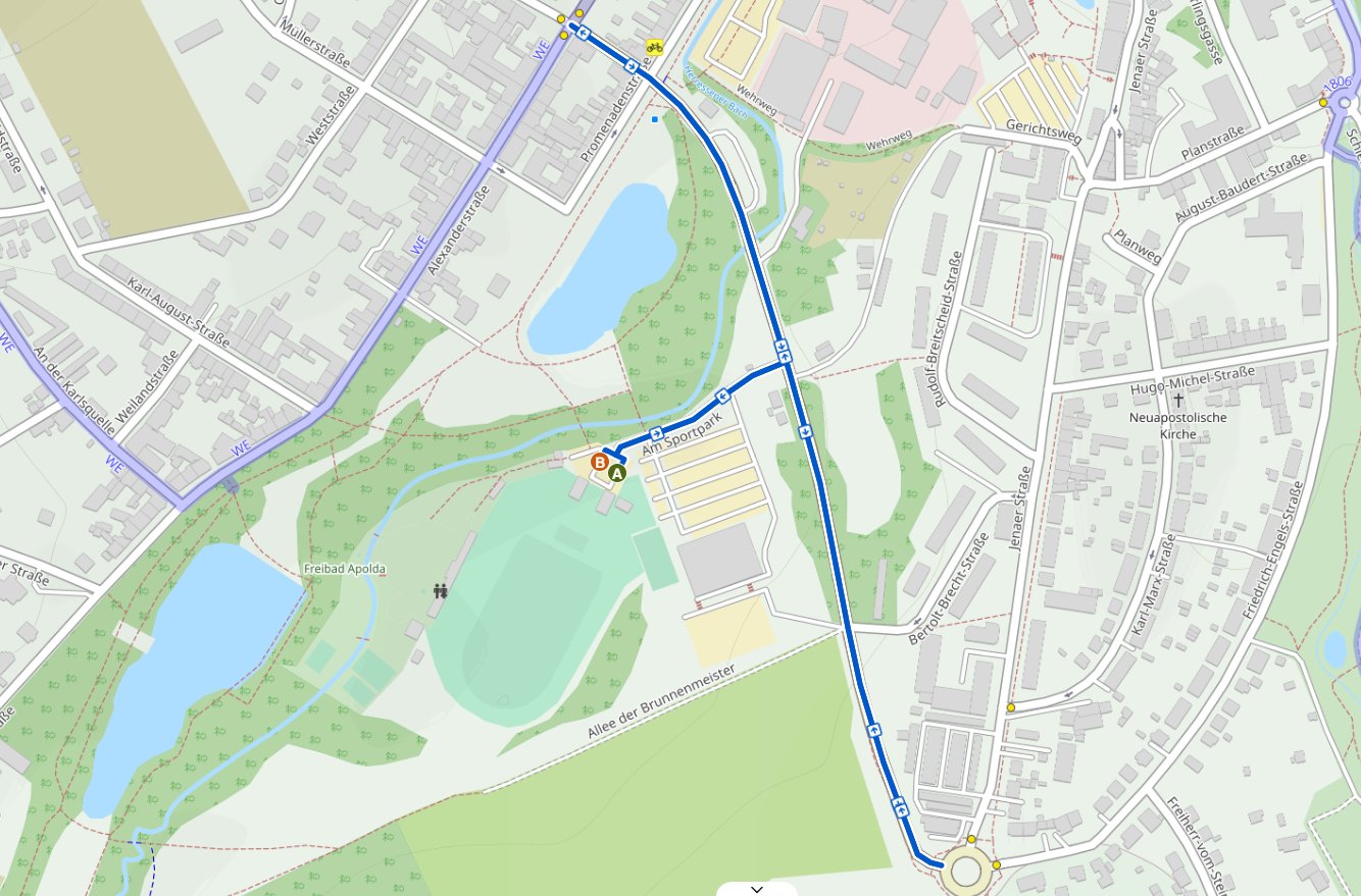 Radstrecke 1,8 km