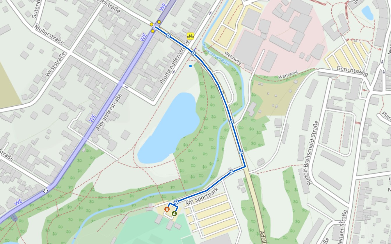 Radstrecke 1,0 km
