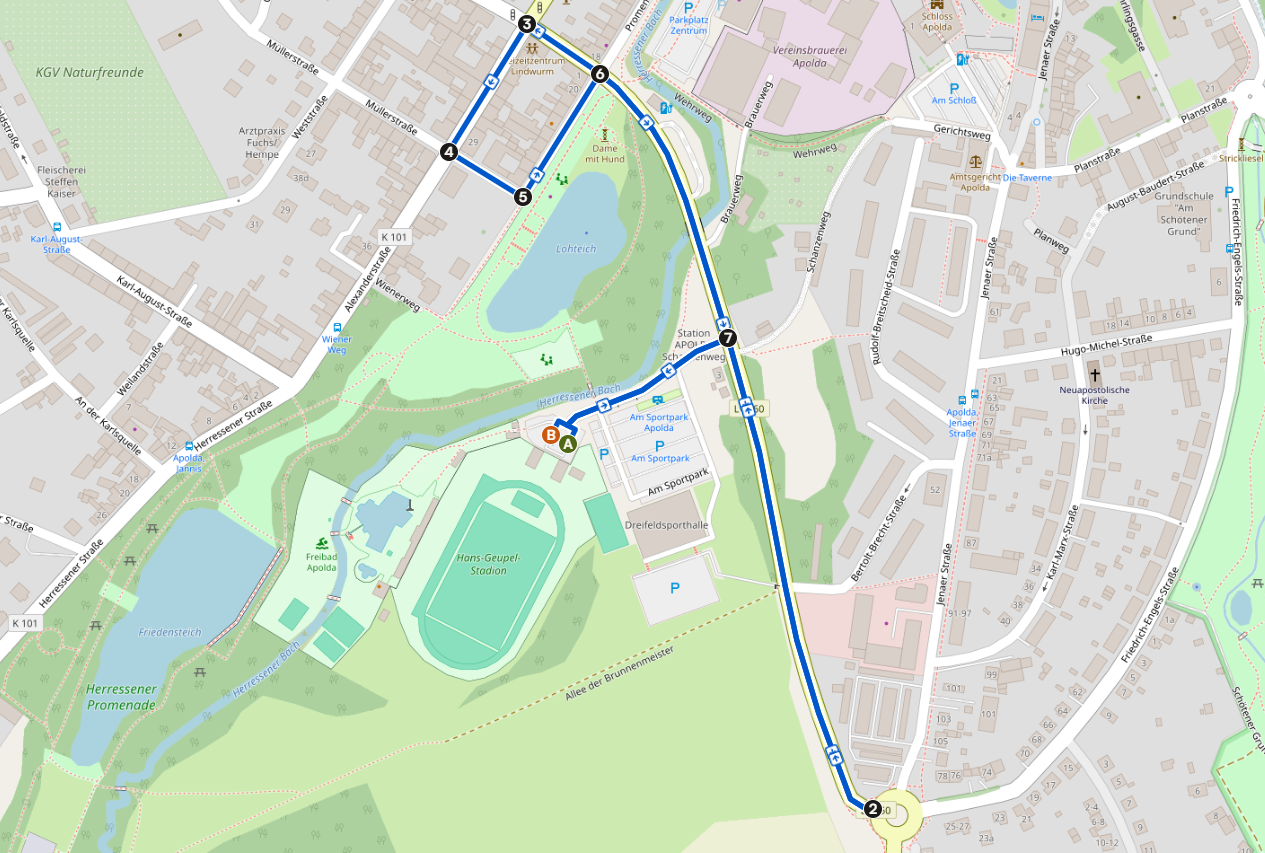 Radstrecke 1,7 km